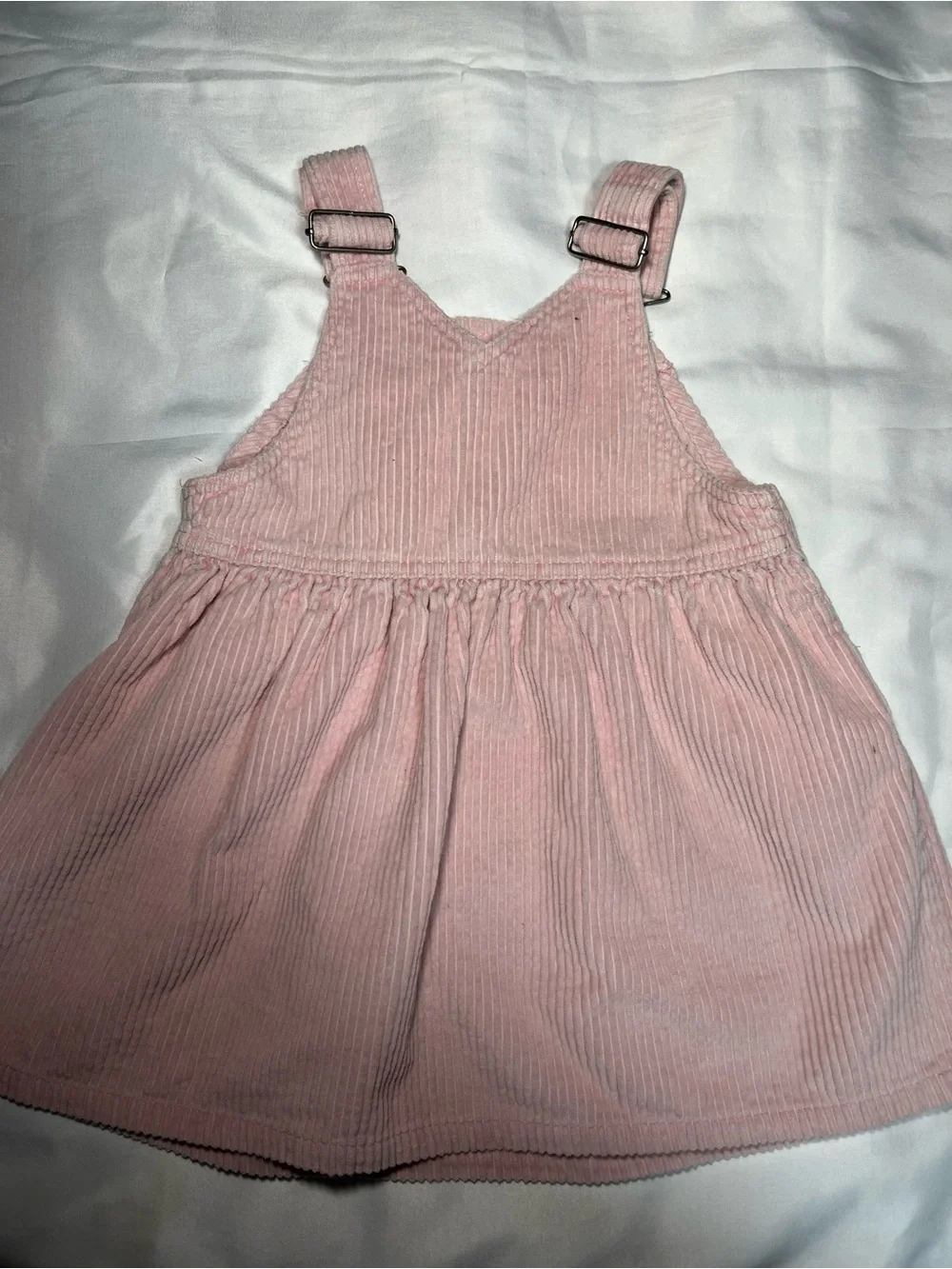 Vintage Arizona Jean Company Pink Corduroy Bear Overall Dress‎ Baby 24M